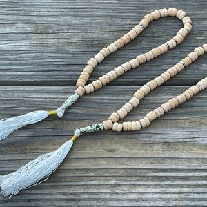 Religious Beads Real Wood Tan Handmade Prayer Beads Tasbeh Muslim Beads Lot of 2